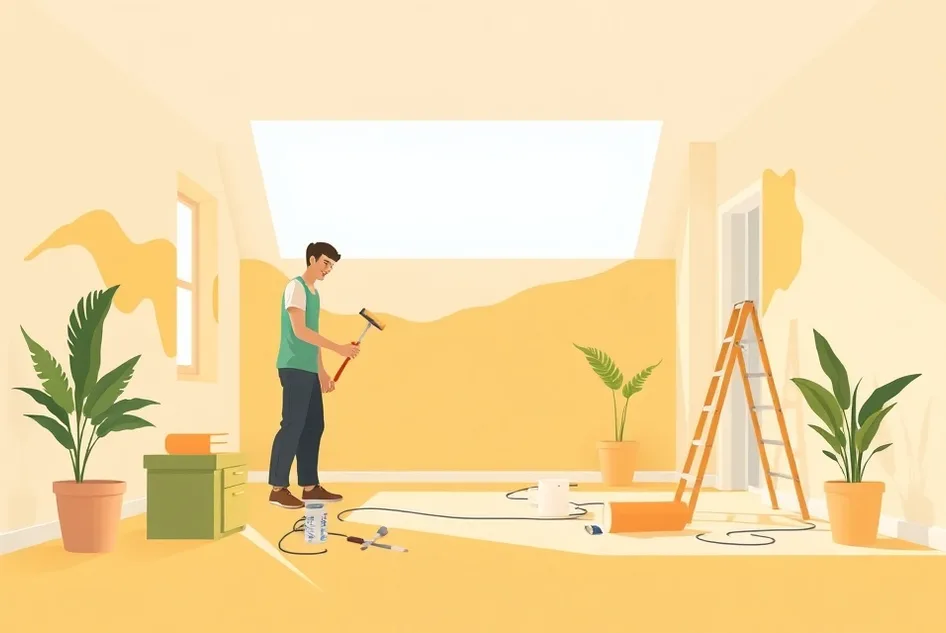 Intérieur rénové après travaux de peinture à Montmagny